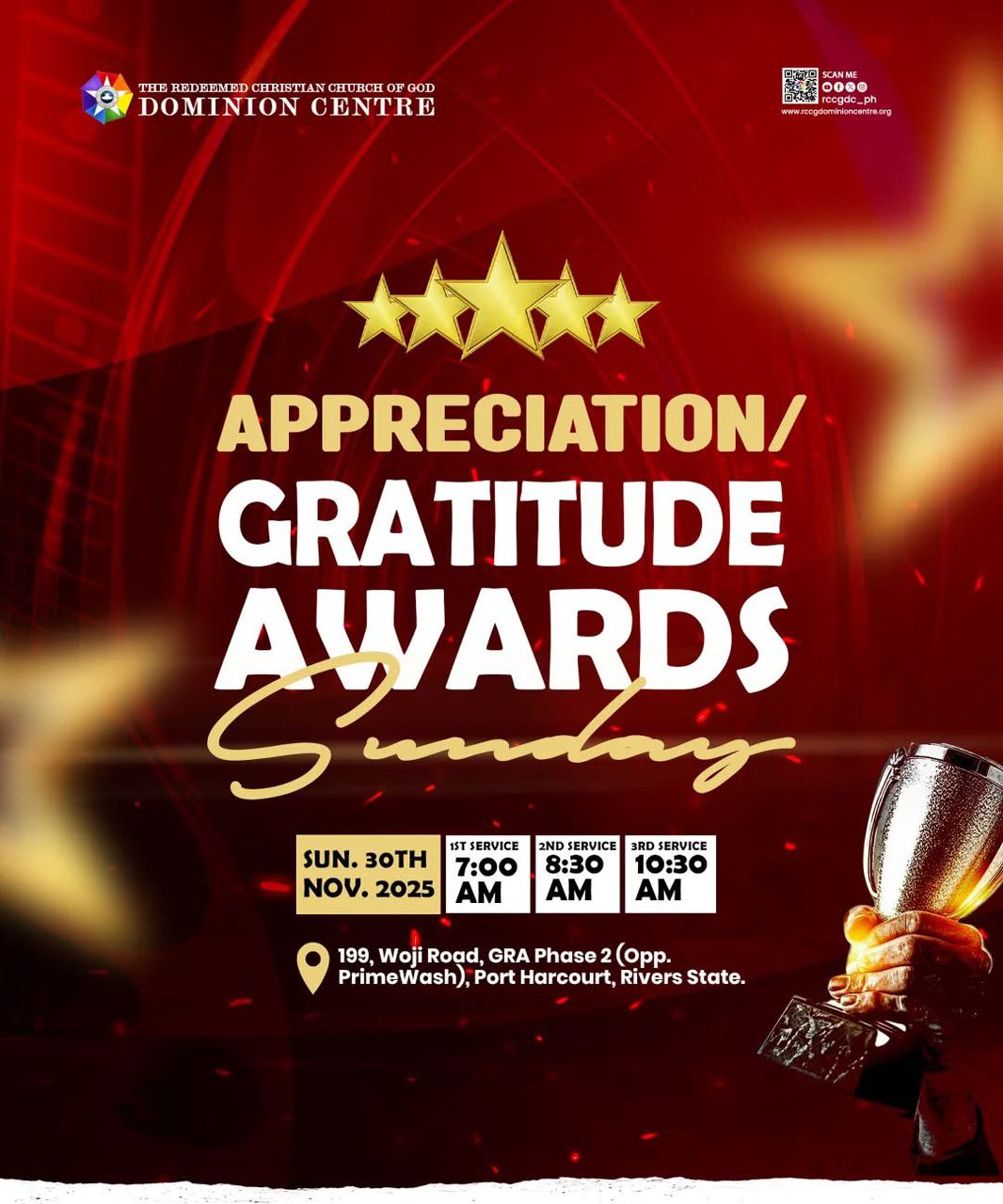 Appreciation/Gratitude Awards Sunday. Event